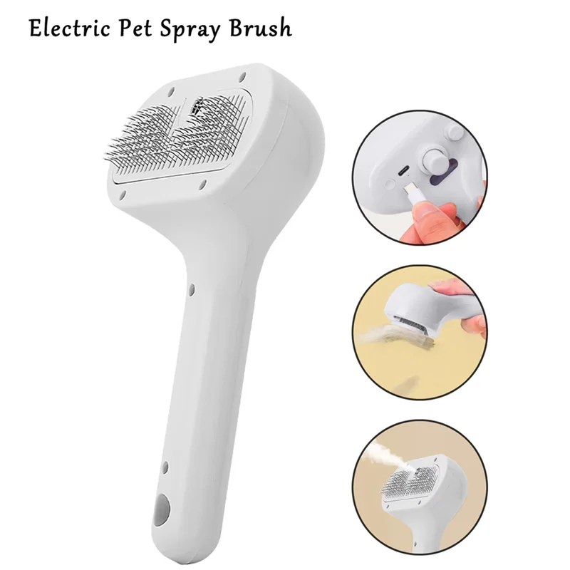 Rechargeable Pet Hair Comb Pet Atomizer Grooming Easy One-Button Hair Removal Forpet