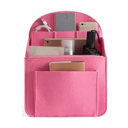 Portable Felt Insert Makeup Organizer for Travel and Cosmetic Storage (Pink - L)