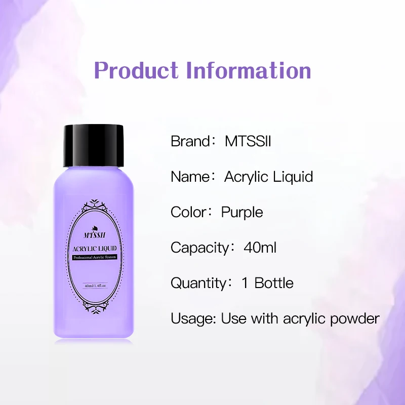 Mtssii 40ML  Acrylic Liquid Monomer For Nails Art Carving Extension Dipping Powder Nail Acrylic Crystal Liquid Manicure Tool images - 6