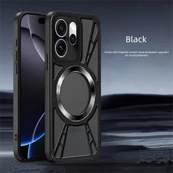 Magnetic Metal Heat - Dissipating Case with Full Camera Protection and Mag - Safe Compatibility for OPPO Find X9 (Black)