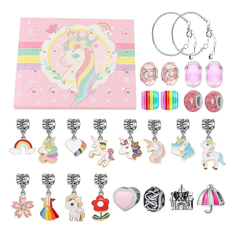 Christmas Advent Calendar Woman Diy Jewelry Bracelets Kit Girls Countdown Calendar Jewelry Box Christmas Gift For Girl Kid