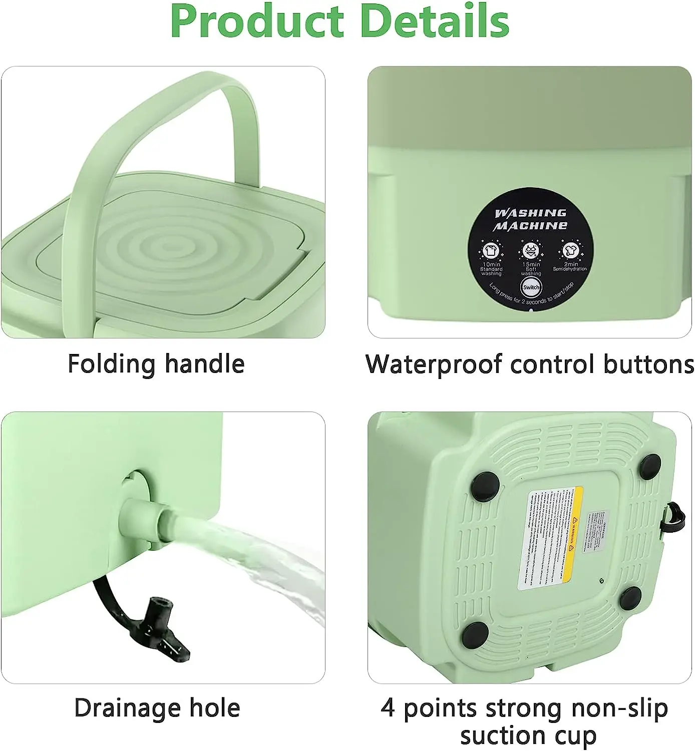8L Portable Washing Machine With Spin Dryer Travel Automatic Mini Underwear Sock Cleaner Centrifugal Foldable Washing Machine