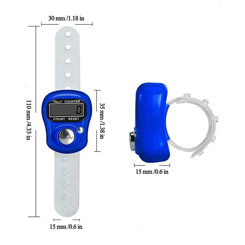 LCD Digital Finger Counter With Finger Ring Electronic Digital Display Counter For People Lap and Knitting Muslim Prayer hand tally counter electronic counter