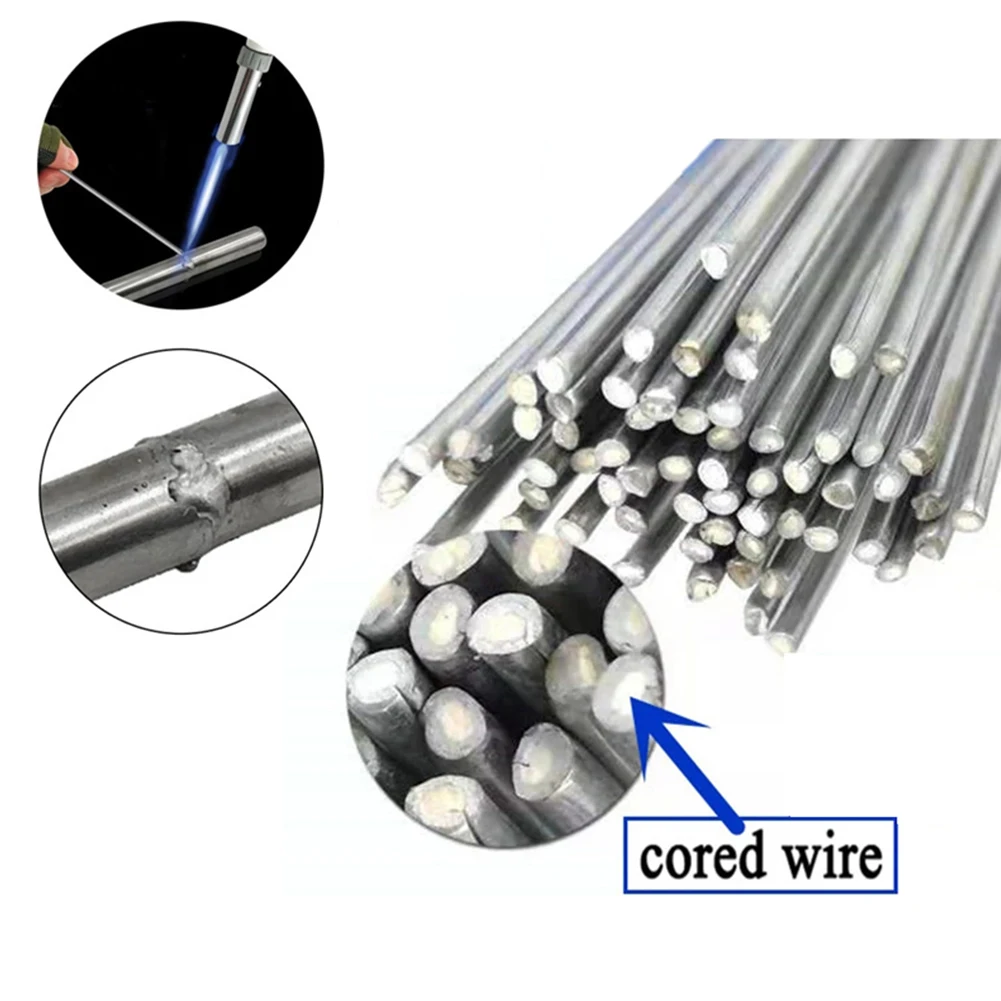 

10pcs Low Temperature Melt Aluminum Welding Rods Weld Bars Cored Wire 1.6/2mm Rod Solder For Soldering Aluminum No Solder Powder