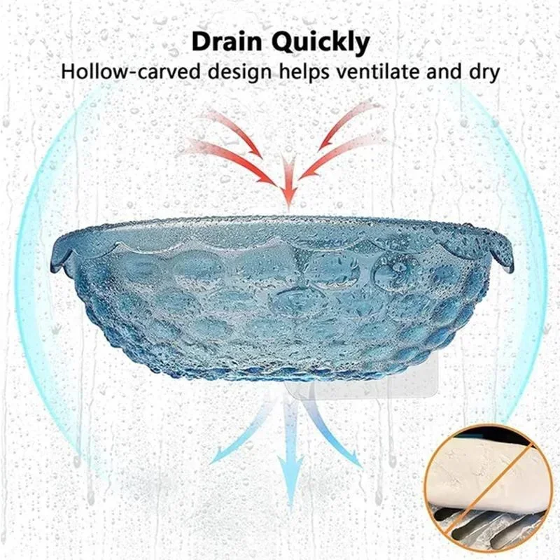 1 Pc Sink Adhesive Soap Holder Soap Dishes Sponge Container with Wall Hook for Shower Kitchen Bathroom Accessories 4