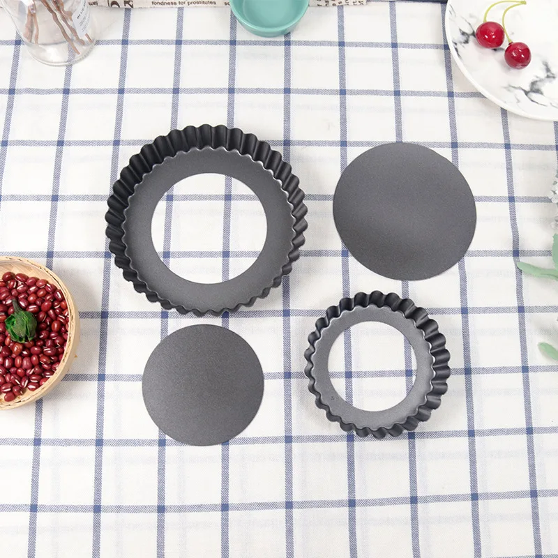 Baking Tray 4/6/8/9Inches Removable Loose Bottom Round Bakeware Carbon Steel Kitchen Baking Tools Egg Tart Pie Plate TMZ - 6