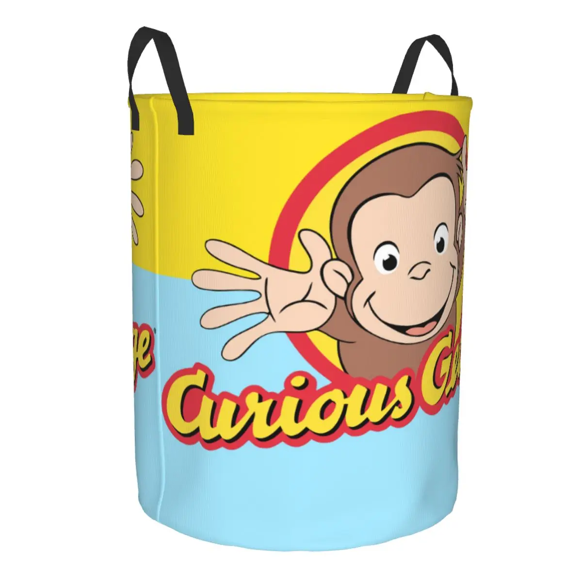 Curious George Monkey Laundry Hamper Large Storage Basket Children&rsquo;s Books Girls Boys Toy Organizer