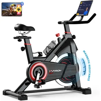 Exercise Bike 400 lbs Capacity, Magnetic Stationary Bikes for Home Gym with Bluetooth & Tablet Holder & Comfortable Seat Cushion 1