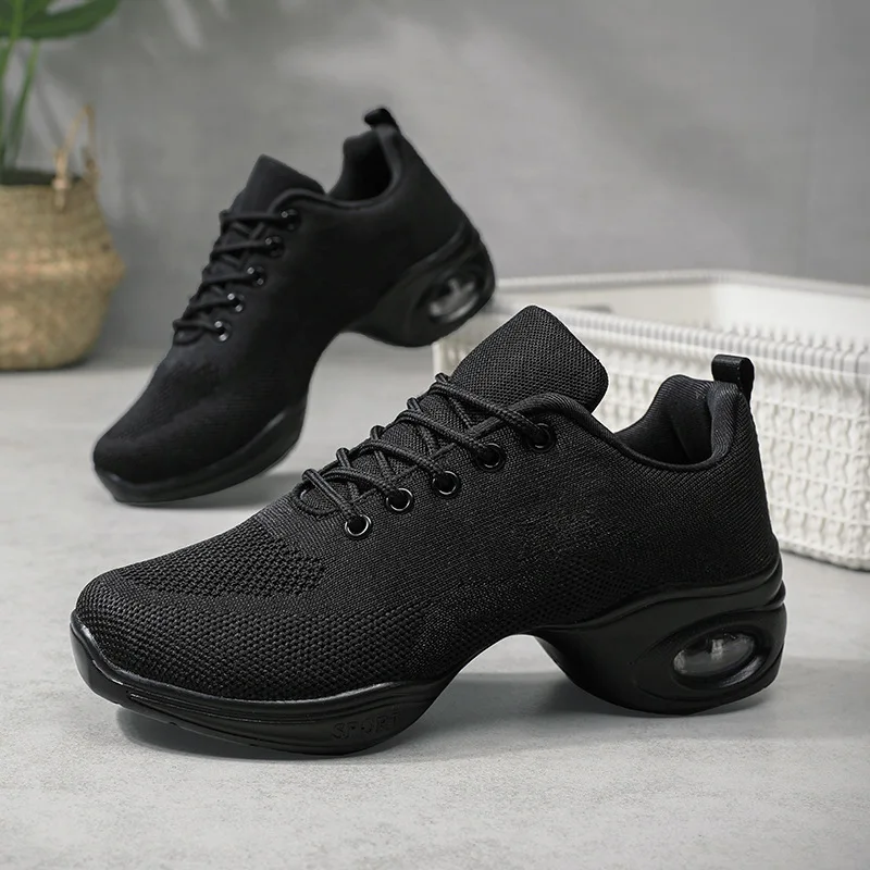 Dance Shoes Woman Mesh Soft Soled Jazz Shoes Women Sports Shoes Modern Jumping Running Shoes Adult Square Dance Sneakers