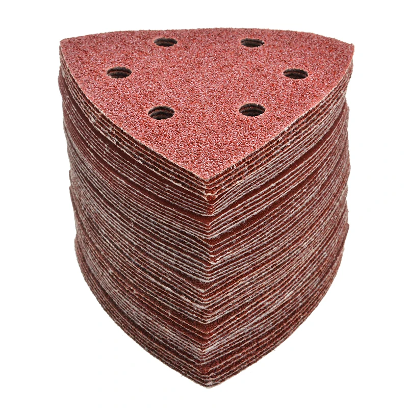 25개입 6홀 삼각형 샌딩 디스크 90x90x90mm 델타 샌더 훅앤루프 샌드페이퍼 연마 도구 (사포) 40-2000 그릿