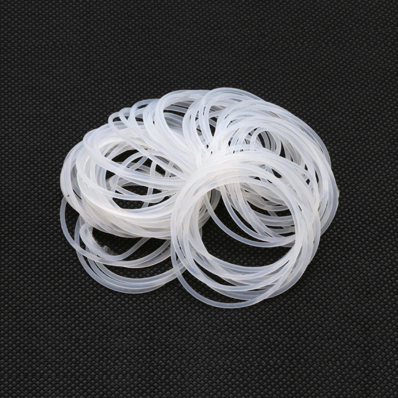 10/50Pcs VMQ O Ring Seal Gasket CS 1mm OD 5 ~ 50mm Silicone Rubber Insulated Waterproof Washer Round Shape White Nontoxic