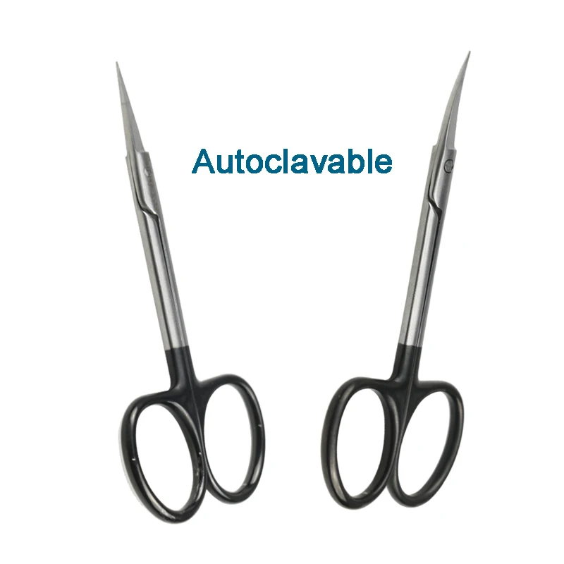 

10cm Black Handle Cut Tissue Scissors Autoclavable Medical Scissors Curved Straight Scissors Stainless Steel 1pcs