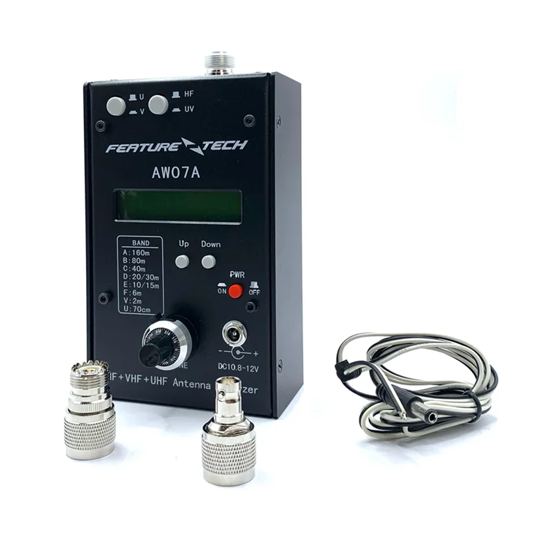 1.5-490MHZ 안테나 분석기, HF + UV 스펙트럼 분석기, HF/VHF/UHF AW07A 멀티밴드 SWR 안테나 계량기 테스터, 160M