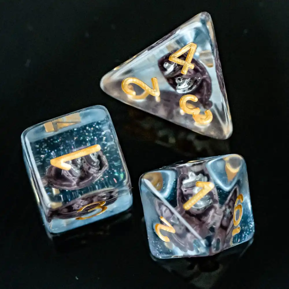 Cusdie Sailboat DND Dices 7Pcs Resin D&D Dice D4 D6 D8 D10 D% D12 D20 Polyhedral Dice Set for Role Playing Game Table Games