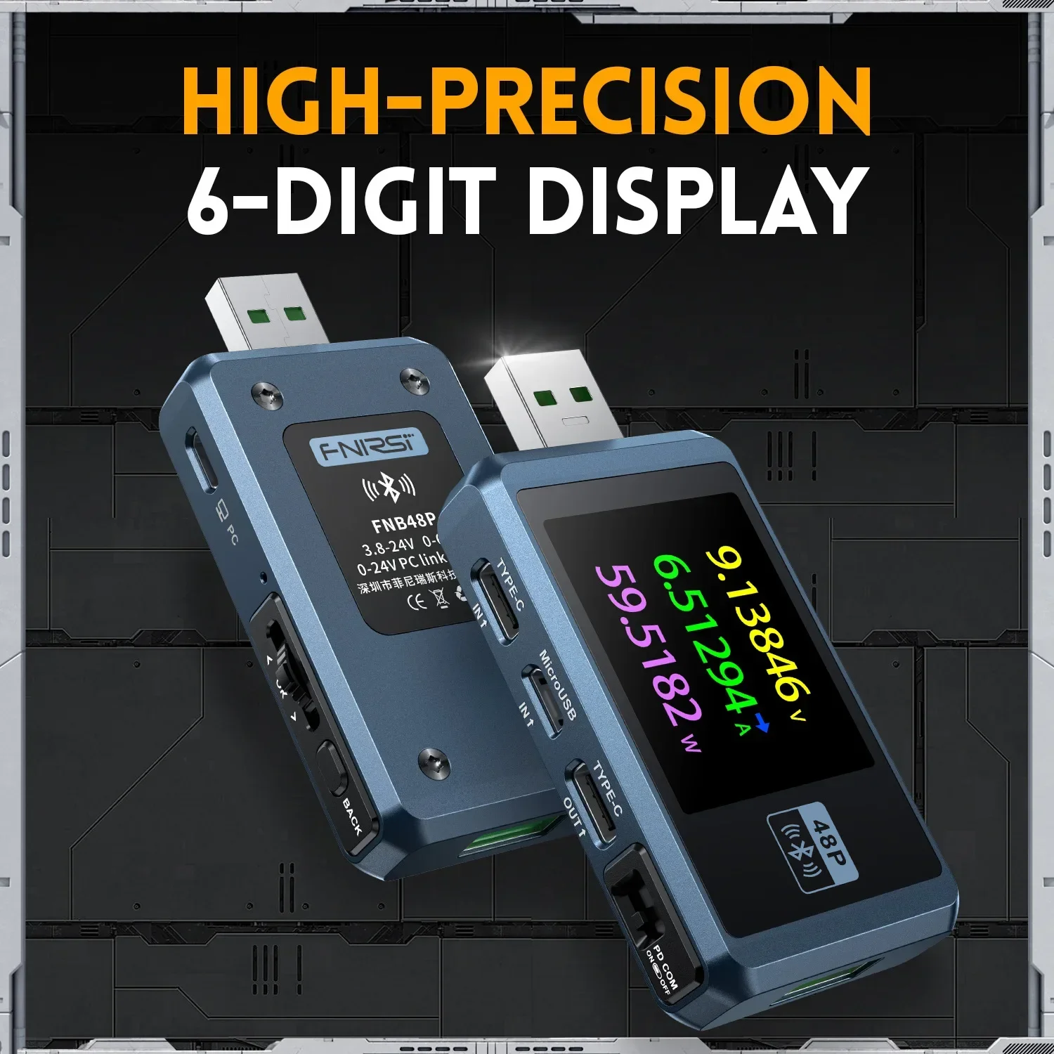 FNIRSI-FNB48P USB ͸ ׽ а  TYPE-C,    Ʈ 뷮   