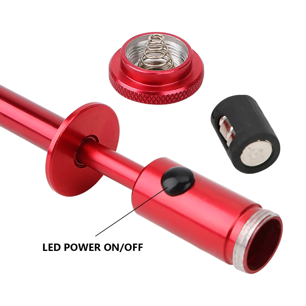 DIYWORK - Flexible pickup tool, magnet + 4 claws + LED light, gutter cleaning, magnetic tools, long spring grip