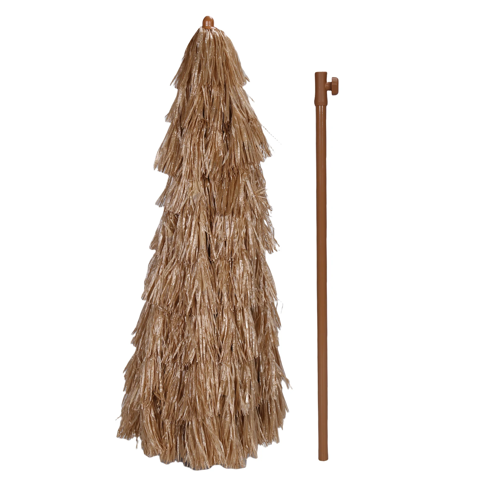 9ft Outdoor Simulation Straw Umbrella with 8 Ribs Outdoor Thatched Tiki Umbrella for Market Terrace Restaurant