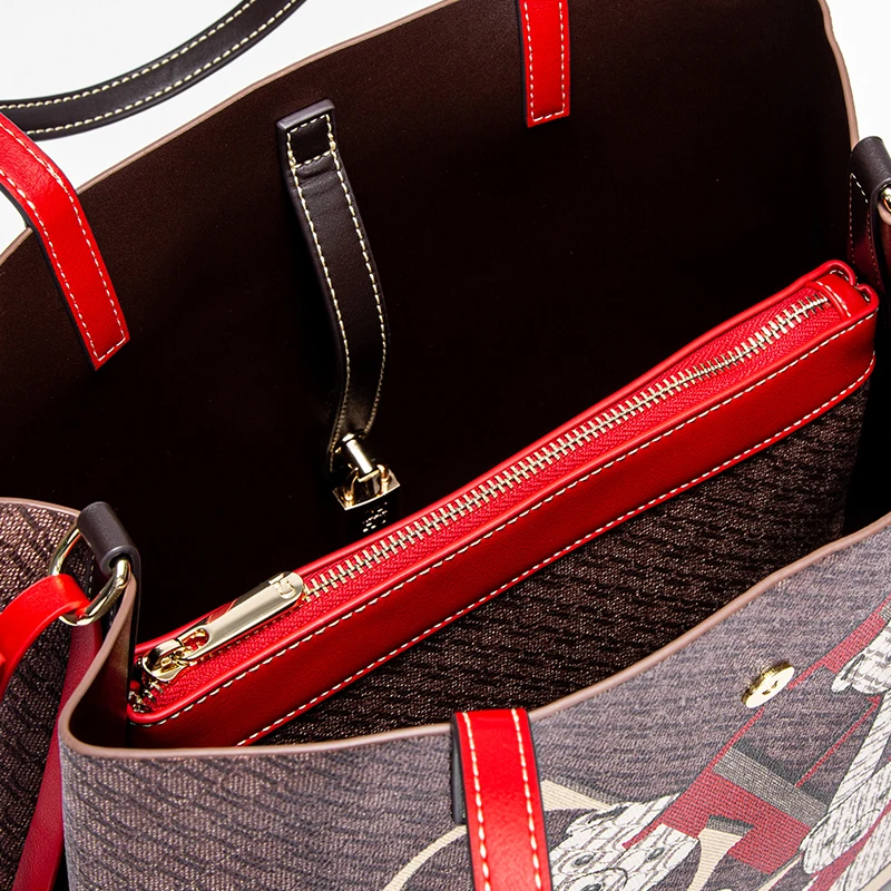 حقيبة كتف متعددة الوظائف بسعة كبيرة بنمط حيواني لل...