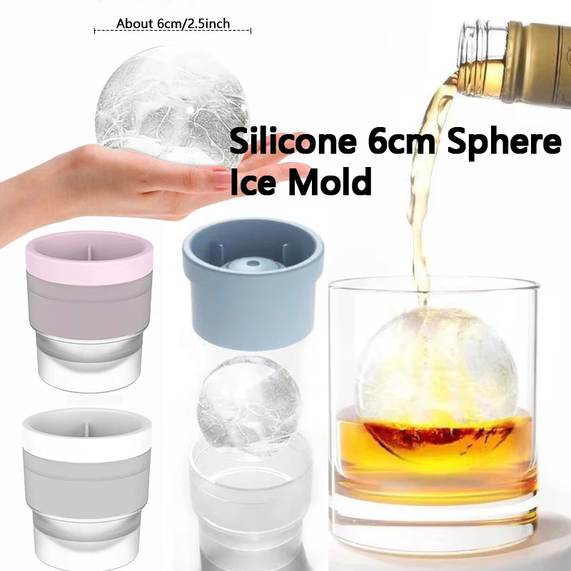 Large Ball Shape Silicone Mold Big Ice Cube Maker for Whiskey Ice Ball Cocktail Drink Hockey Making Mold Party Kitchen Tool