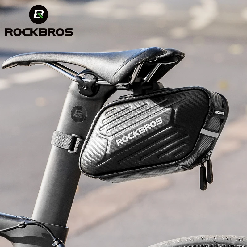 

ROCKBROS Hard Shell Bike Bag 1.5L Rainproof Reflective MTB Bicycle Bag Cycling Portable Hang Light Saddle Seatpost Rear Panniers