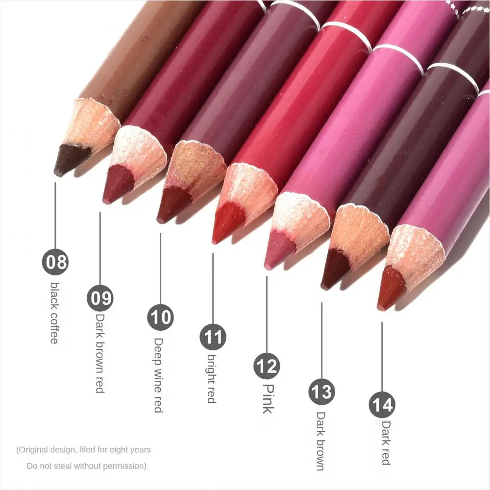 1PC Professional Wood Lip Liner Waterproof Lady Charming Lip Liner Soft Pencil Makeup Women's Long Lasting Cosmetic Tool 28Color 5