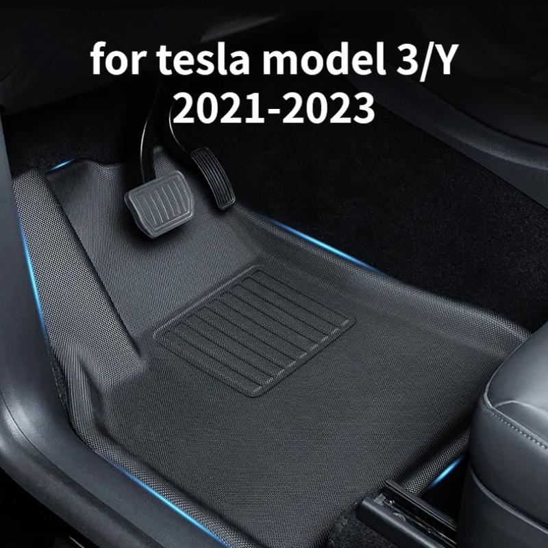 For Tesla Model 3 Y car waterproof non slip floor mat TPE XPE modified