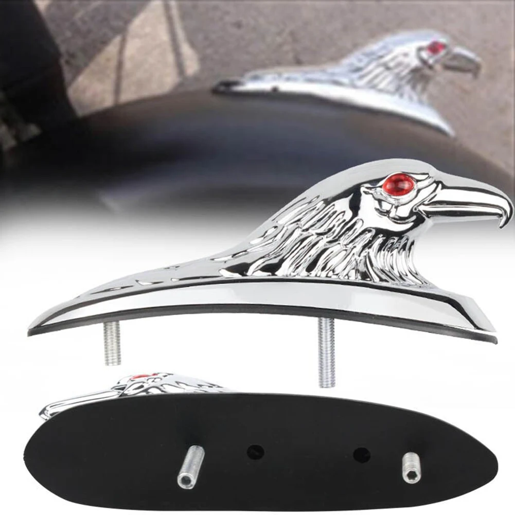 

Motorcycle Front Chrome Frame Ornament #15.5*3.9*5.6cm ATV Frame Decoration Eagle Head Shape