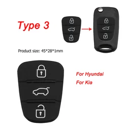 Silicone Car Key Cover Case with 3 Buttons - Durable Rubber Pad for Auto Remote Key Shell (Type 3)