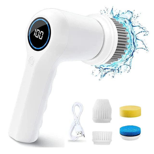 Electric Spin Scrubber, Bathroom Scrubber Rechargeable Shower Scrubber For  Cleaning Tub/tile/floor/sink/windowpower Scrubber Cordless