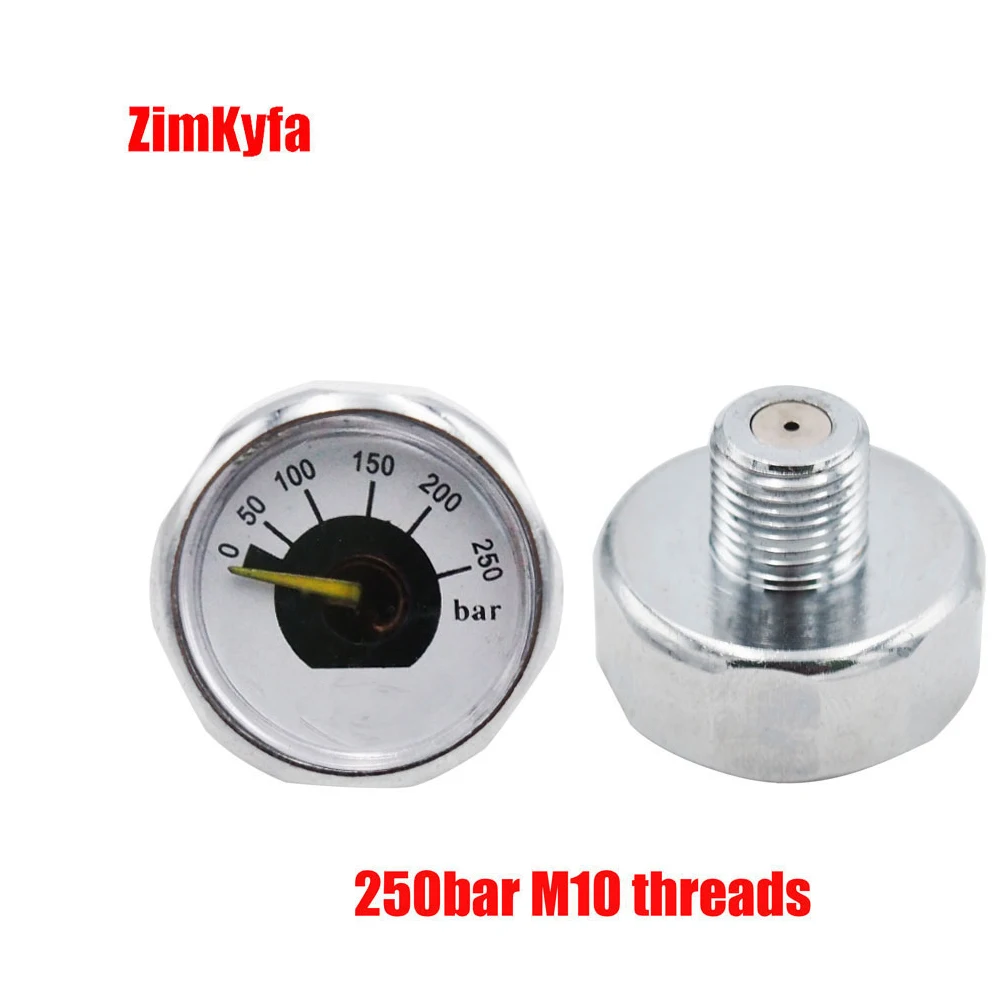 HPA Compressed Air Mini Micro Pressure Gauge Manometre Manometer 1/8BSPP(G1/8),1/8NPT,M10,M8,300bar 350bar Hand Pump Valve Tool compressed air pressure gauge
