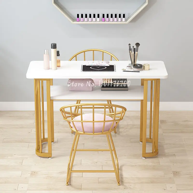 NordicImitation Marble Board Net Celebrity Marble Pattern Nail Table Chair Set Wrought Iron Single Double Triple Manicure Tables nordicimitation marble board net celebrity marble pattern nail table chair set wrought iron single double triple manicure table