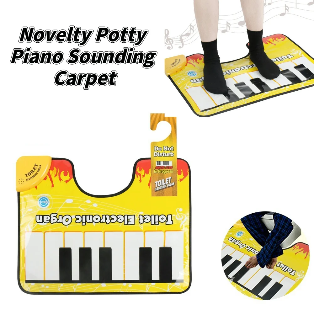 Novelty Potty Piano Sounding Carpet Bathroom Funny Toe Music Keyboard Toilet Floor Mat for Home Bathroom