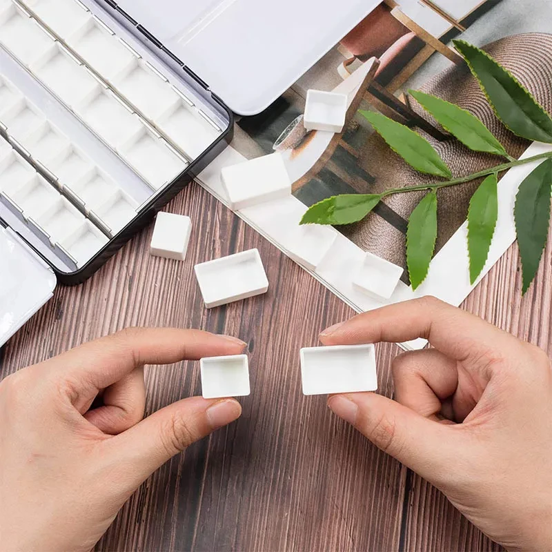 1ml 3.2ml 7.2ml 흰색 플라스틱 페인트 팔레트 안료 트레이 수채화 아크릴 페인팅 미술 학생 학교 사무용품