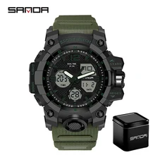  SANDA 6030 Top Brand Sports Men's Watches Military Quartz Watch Waterproof Wristwatch for Men Clock shock Digital Wristwatches 