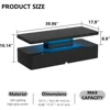 Double-Layer Design for Living Room Green Coffee Table Modern Stylish Coffee Table With 16 Colors LED Lights Black Furniture 3