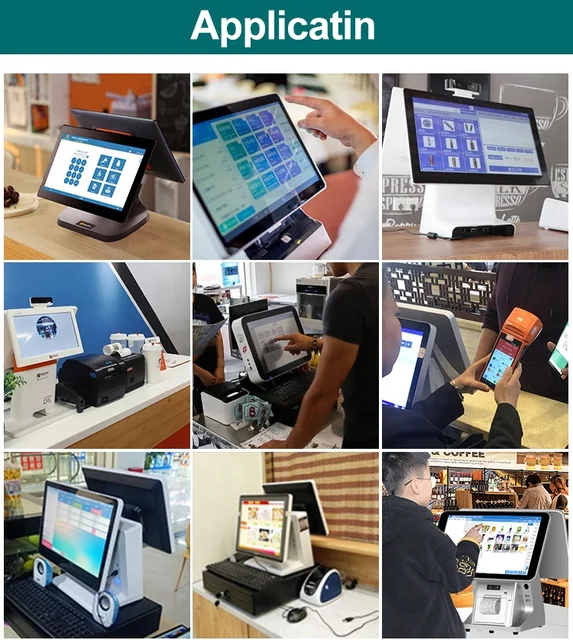 15,6-дюймовый кассовый аппарат с сенсорным экраном Windows POS и складной подставкой I5 Gen4 8G 128G, богатые интерфейсы, цифровой VFD-дисплей 3