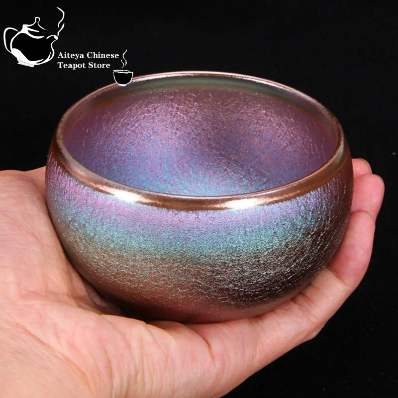 Jianzhan Shuiji Tea Cup Single Cup Colored Gold Yao Transformed Tianmu Zhan Raw Mineral Iron Body Ceramic Cup