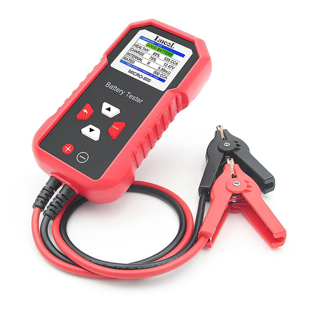 12V Car Battery Tester  Lancol Micro 500 40-3000 CCA Lithium Battery Test Lead Acid Battery Analyzer LED Display 4