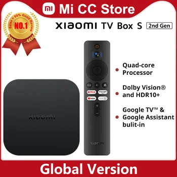 글로벌 버전 샤오미 Mi TV Box 2 세대 4K 울트라 HD 구글 TV 2GB 8GB 돌비 비전 HDR10, 구글 어시스턴트 스마트 Mi Box S 플레이어