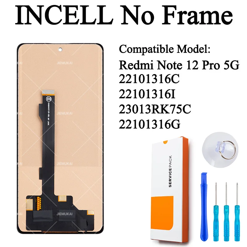 Écran LCD + Vitre Pour Xiaomi Redmi Note 12 Pro 5G Blanc + Kit Outils - Remplacement Complet
