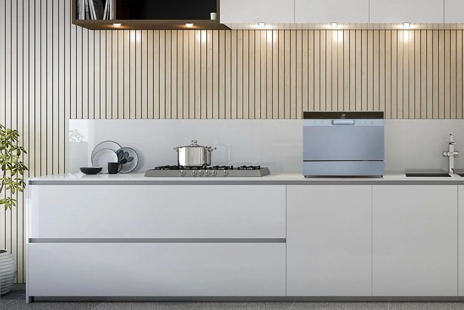SD-2224DS ENERGY STAR Compact Countertop Dishwasher with Delay Start-Portable Dishwasher with Stainless Steel Interior