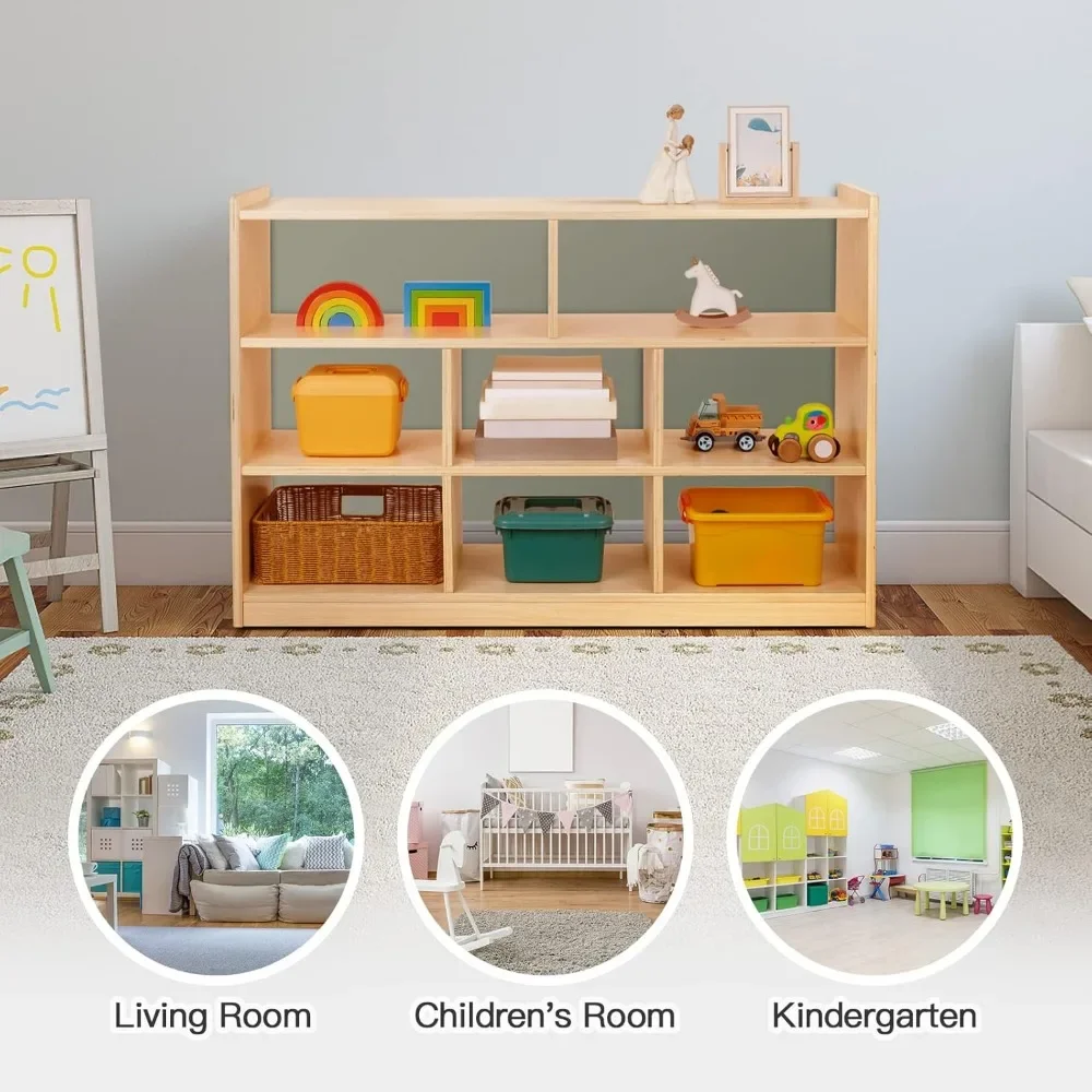 Shelf Toy Organizers and Storage, 31.5" H, 8-Compartment Wood Storage Cabinet, Montessori Bookshelf for Kids Room, Playroom 6