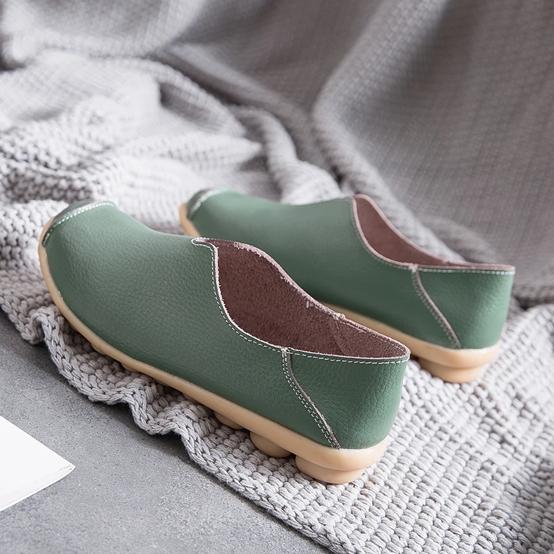 2022 Women Flats Ballet Shoes Woman Cut Out Leather Breathable Moccasins Women Boat Shoes Ballerina Ladies Casual Shoes