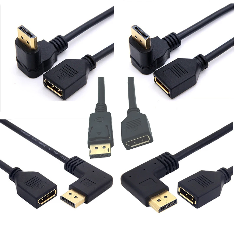 

DisplayPort 4K Cable DP1.2 Up/Down/Left/Right Angle 90 Degree Male to Female Extension Cord 0.3m for Laptop Desktop PC Display