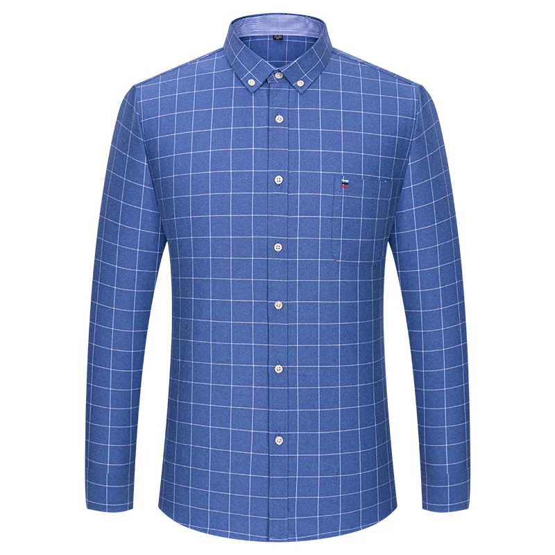 100% Cotton Men's Oxford Shirts Cotton Shirt Long Sleeve Shirt Man Long Sleeve Casual Slim Fit Dress Shirts For Male Business Shirt Camisa Social Blouse Tops