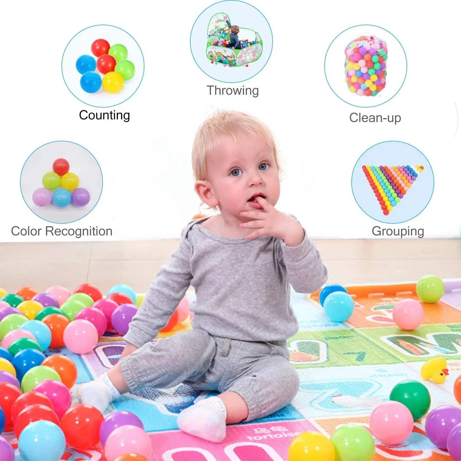 50Pcs 55MM Baby Pool Ball Water Pool Ocean Balls Games Toys Swim Pit Play House Outdoor Sport Ball Tents Baby Toys for Children 3