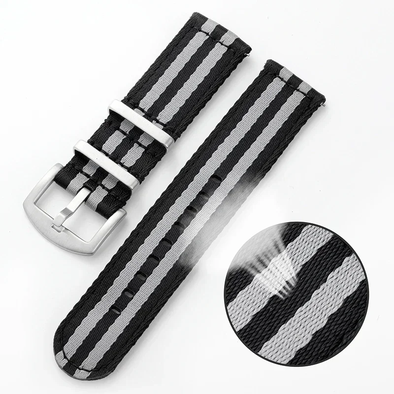Premium Smooth Nylon Sport Watch Strap, Universal Canvas Replacement Band
