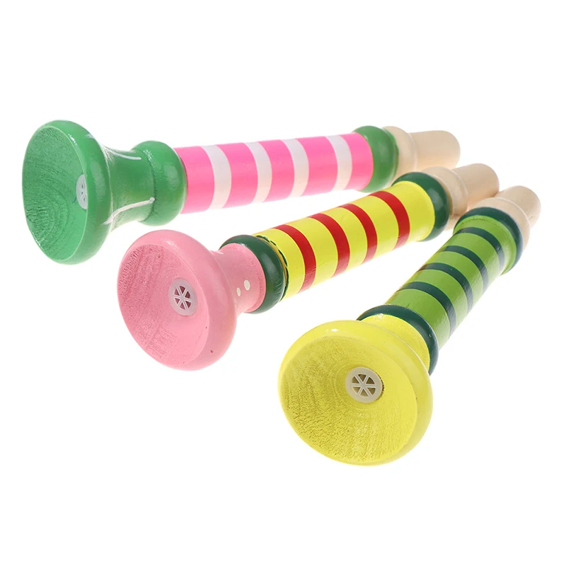 Musical Instruments 1Pc Wooden Trumpet Piccolo Flute Small Speakers Kid Musical Instrument Education Toy Safe Non-toxic Trumpet Piccolo 13x3.5x1.5cm