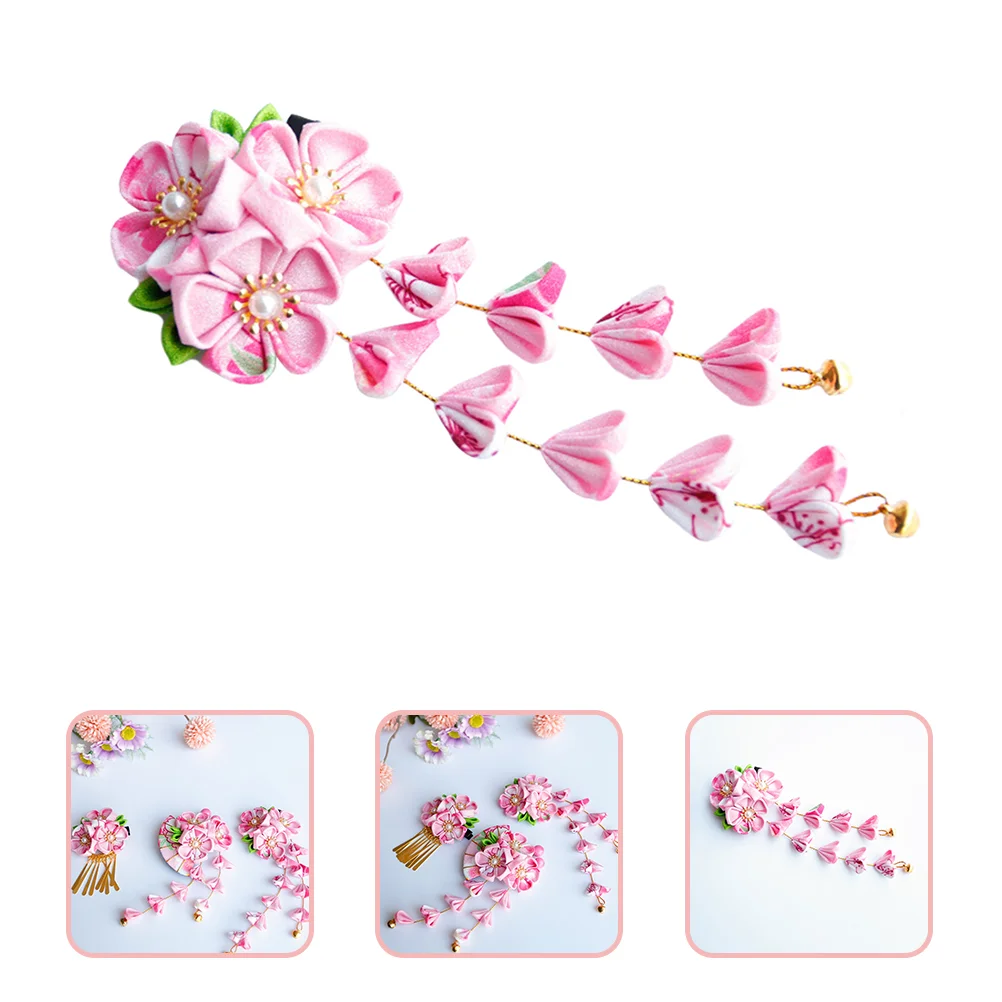 Hairpin Japanese Accessories Women's Barrettes Wedding Clip Alloy Kimono Flower