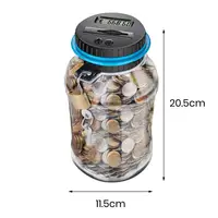 Money Box with Lcd Screen Capacity Coin Container Digital Lcd Counter Piggy Bank with Lock Secure 2.5l Plastic Coin for Home 1